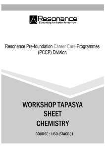 Chemistry - RESONANCE PCCP IDEAL for NTSE, IJSO, Olympiads