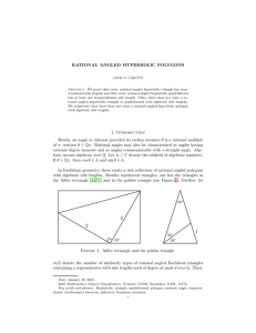 RATIONAL ANGLED HYPERBOLIC POLYGONS 1