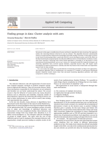 Cluster analysis with ants Applied Soft Computing