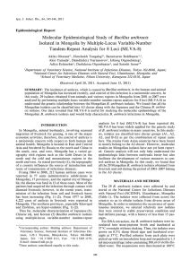 Molecular Epidemiological Study of Bacillus anthracis Isolated in