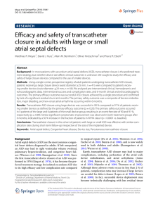 Efficacy and safety of transcatheter closure in adults with large or