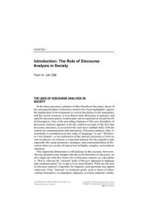 Introduction: The role of discourse analysis in society. 1983.