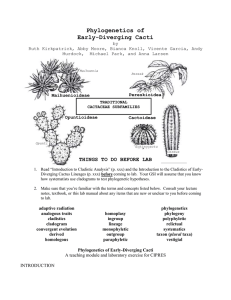 Phylogenetics of Cacti-Lab Exercise