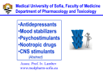 Antidepressants, Nootropic drugs and CNS Stimulants