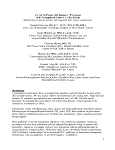 Care of the Patient with Temporary Pacemaker