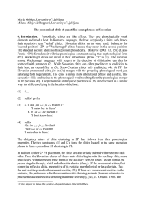 The pronominal clitic of quantified noun phrases in Slovenian