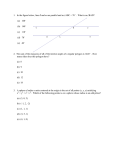 1. In the figure below, lines ℓ and m are parallel and m∠ABC = 70