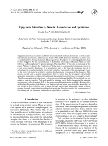 Epigenetic Inheritance, Genetic Assimilation and Speciation