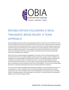 rehabilitation following a mild traumatic brain injury: a team approach