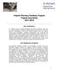 Hospital Pharmacy Residency Program Program Description 2017