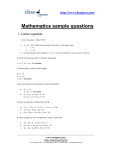 Mathematics sample questions