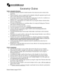 Geometry Claims Unit 1: Geometric Structure Geometric structure