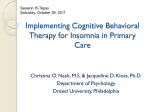 Delivery of CBT-I to an Underserved Population in Primary Care