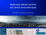 Molecularly defined vaccines and clinical immunotherapies
