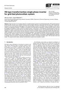 H6-type transformerless single-phase inverter for grid