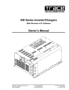 SW Series Inverter/Chargers Owner`s Manual