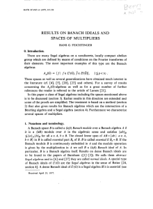 RESULTS ON BANACH IDEALS AND SPACES OF MULTIPLIERS