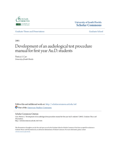 Development of an audiological test procedure manual for first year