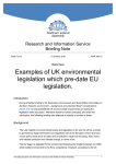 Examples of UK environmental legislation which pre
