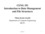CENG 351 Introduction to Data Management and File Structures