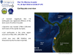 Mw 7.8, Muisne, Ecuador Fri, 16 April 2016 at 23:58:37 UTC USGS