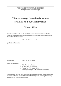 Climate change detection in natural systems by