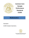 Common Core Georgia Performance Standards CCGPS Mathematics
