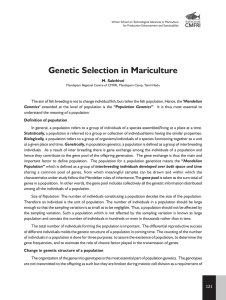Genetic Selection in Mariculture
