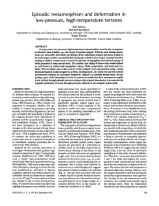 Episodic metamorphism and deformation in low