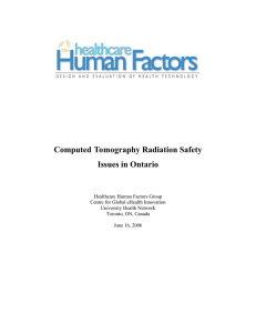 Computed Tomography Radiation Safety Issues in Ontario