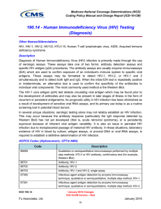 190.14 - Human Immunodeficiency Virus (HIV) Testing (Diagnosis)