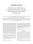 Occipital Nerve Blockade for Cervicogenic Headache: A Double