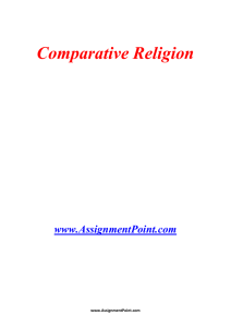 Comparative Religion www.AssignmentPoint.com Comparative