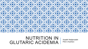 Nutrition in glutaric acidemia