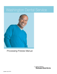 Updated April, 2010 - Delta Dental of Washington