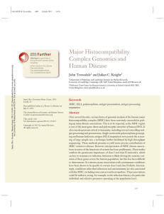 Major Histocompatibility Complex Genomics and Human Disease
