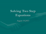 Solving Two Step Equations