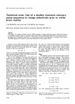 Technical note: Use of a double inversion recovery pulse sequence