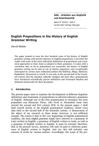 English Prepositions in the History of English Grammar Writing