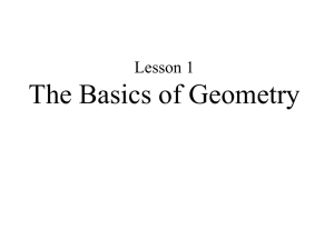 Lesson 1 The Basics of Geometry