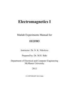 Matlab Experiments Manual for
