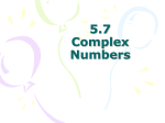 5.4 Complex Numbers