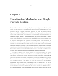 Hamiltonian Mechanics and Single Particle Motion