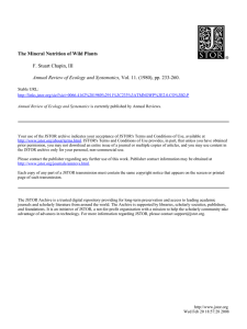 The Mineral Nutrition of Wild Plants F. Stuart Chapin, III Annual