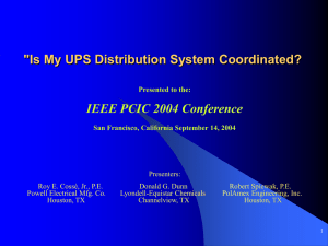 "Is My UPS Distribution System Coordinated?