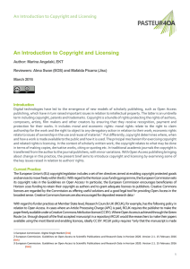An Introduction to Copyright and Licensing
