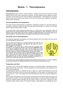 Module - 1: Thermodynamics