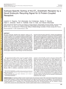 Subtype-Specific Sorting of the ETA Endothelin Receptor by a Novel