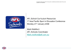 Innovative AFL themed curriculum resources across all key learning