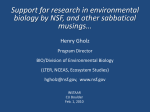 Support for research in environmental biology by NSF